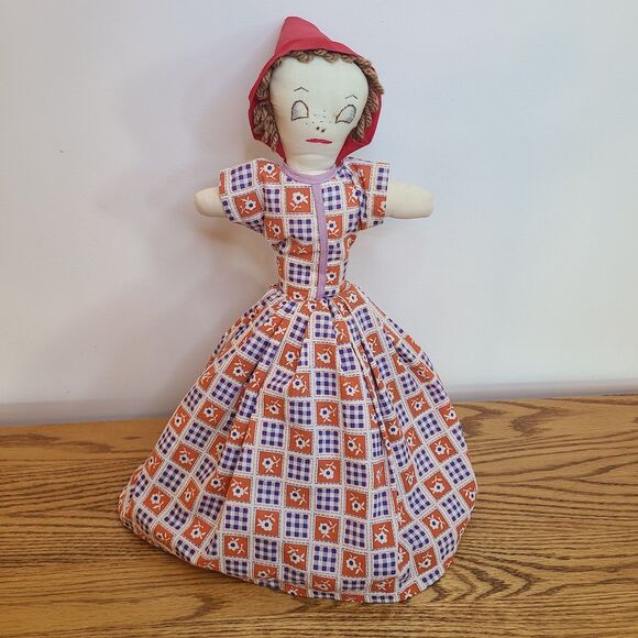 Vintage Topsy Turvy Handmade Folk Art Doll Rag Doll Two Dolls In One Primitive - Picture 4 of 10